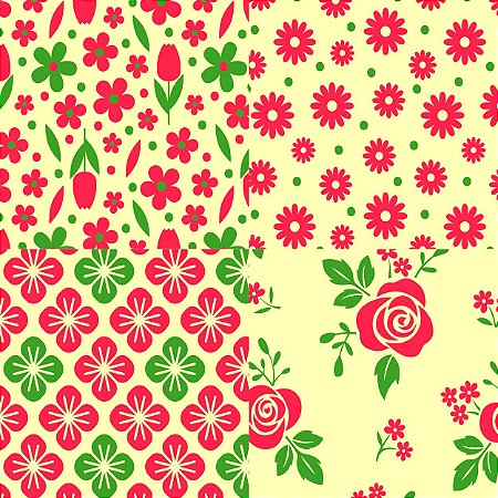 PACOTE COM 5 FOLHAS DE EVA ESTAMPADO MAKE+ FLORES