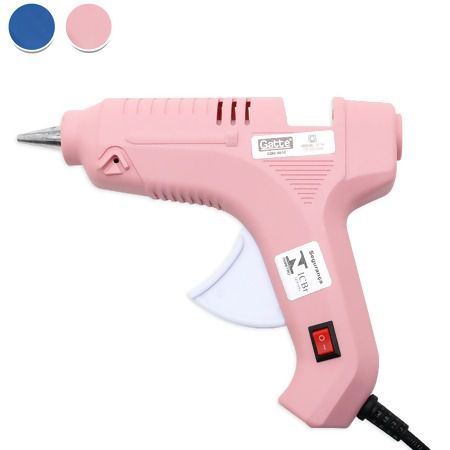 Pistola Para Cola Quente Rosa Color Make + 40W Grande Com Botão Bivolt