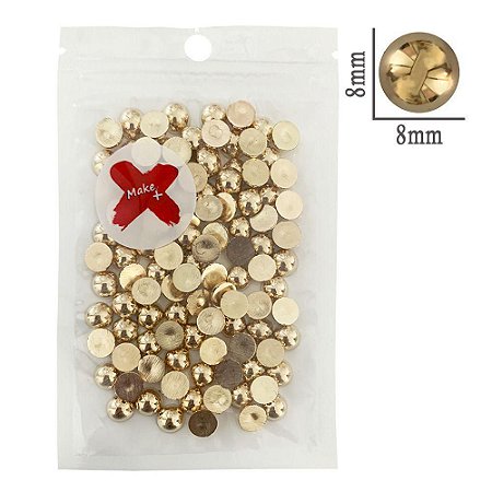 Meia Pérola KC Pedra Decorativa Make Mais 17g 8mm Dourado