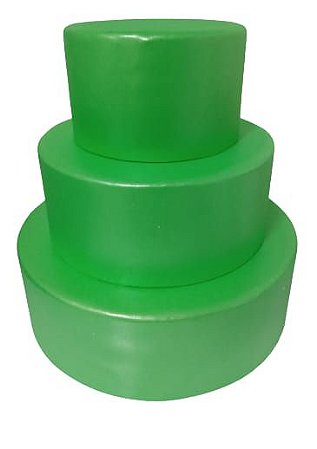 Bolo Fake Base De Isopor Moldado Em Eva Sem Emenda 3 Andares ( VERDE  )