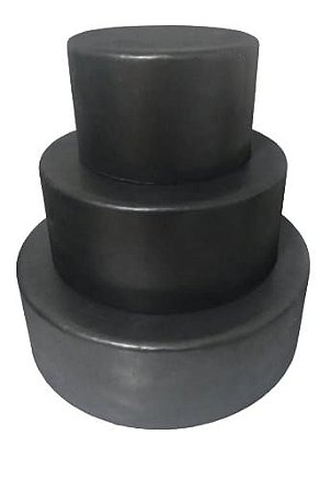 Bolo Fake Base De Isopor Moldado Em Eva Sem Emenda 3 Andares ( PRETO  )