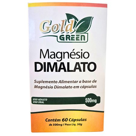 Magnésio Dimalato 500mg 60 Cápsulas Gold Green