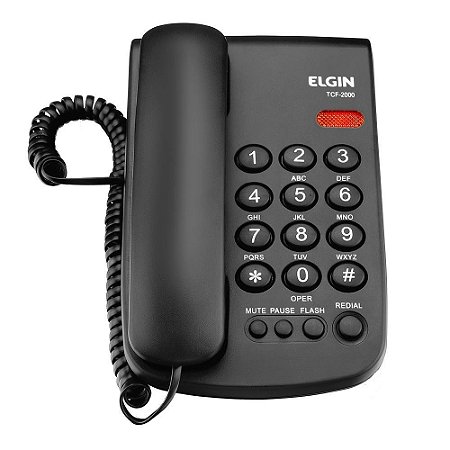 Telefone Elgin De Mesa Com Fio, Bloqueador, Preto - TCF-2000 - Sasakinet -  Produtos de Tecnologia em informática e eletrônicos
