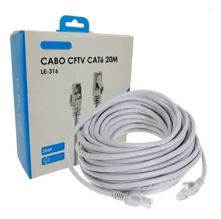 Cabo de Rede CAT6 20 Metros Cinza