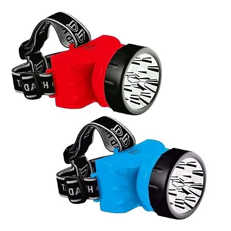 Lanterna De Cabeça Ou Capacete 9 Leds - Recarregável Mb54355