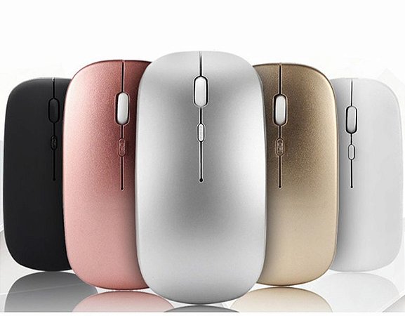 Mouse Óptico Usb Sem Fio Recarregável Bluetooth