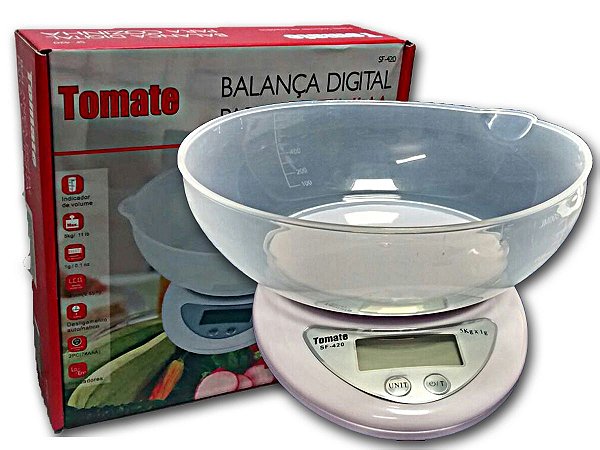 BALANÇA DE COZINHA DIGITAL 0,0/5 KG COM BANDEJA