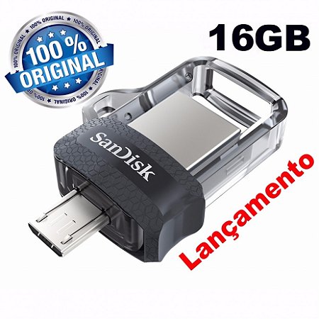 Pendrive 16gb Sandisk Ultra Dual Drive Usb 3.0 Celular E Pc