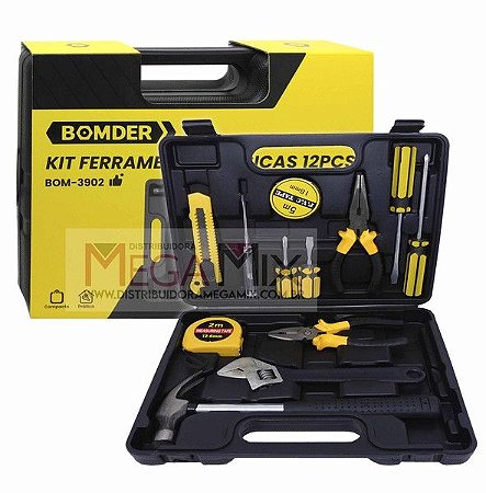 Jogo De Ferramenta Kit Maleta 12Pecas Compacto BOM-3902
