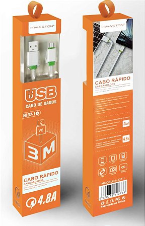 Cabo Dados Carga Rapida 4.8a Para type-c hmaston 3m H137-3