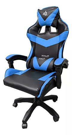 CADEIRA GAMER COM AJUSTE DE ALTURA  E APOIOS PARA OS BRACOS AZUL