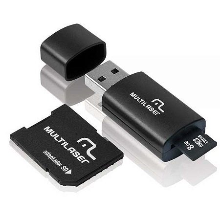 PENDRIVE + ADAPTADOR SD + CARTÃO DE MEMORIA CLASSE 4 8GB