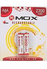 Pilha Mox Recarregavel 2300 mAh 3A com 2 pilhas