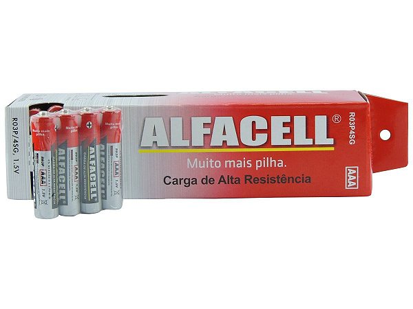 Pilha comum Palito 3a Alfacell tubo com 60 unidades