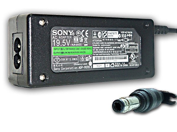 Fonte Carregador Notebook Sony pino fino19,5V