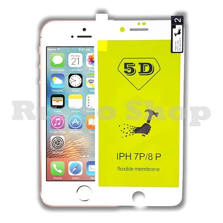 PELÍCULA DE VIDRO GEL 5D IPHONE 7/8 BRANCO