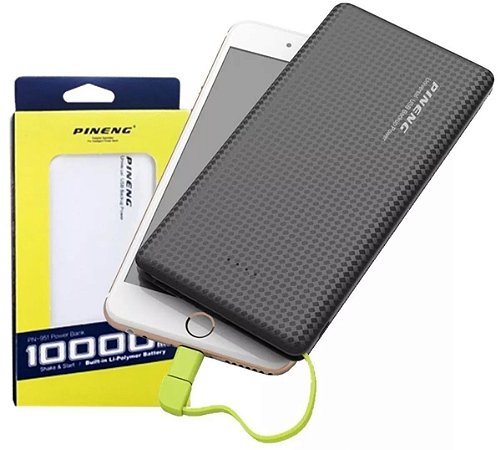 Carregador Portátil Universal Power Bank Pineng PN-951 1º linha 10000mah