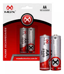 PILHA RECARREGAVEL 2A MOX MO-AA2700 B2 C/ 2 PILHAS
