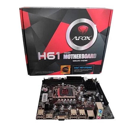 Placa Mãe  Afox IH61 MA7 Lga 1155 DDR3 i3/i5/i7 2°/3° Geração Gigabit
