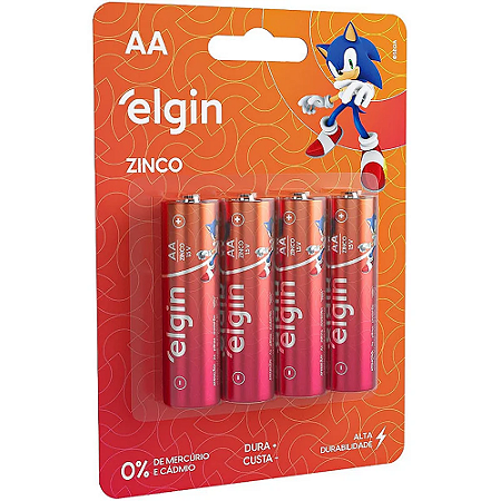 PILHA COMUM PEQUENA AA ELGIN COM 4 PILHAS