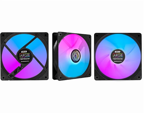 Kit Cooler K-mex M.AALA Argb C/ 3 Fans + Controle Remoto.