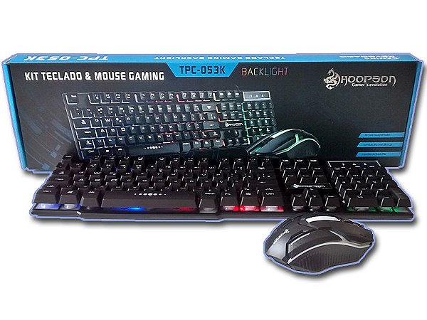 Kit Teclado e Mouse Gamer Backligth Hoopson TPC-053K