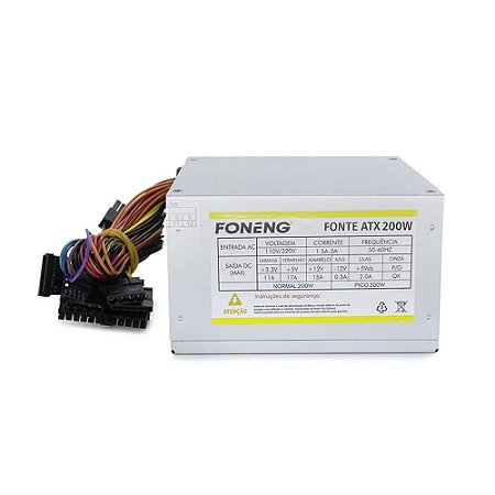 Fonte ATX para computador 200w sem cabo de força