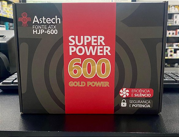 FONTE ATX 600W PARA COMPUTADOR ASTECH  110/220v COOLER 12CM