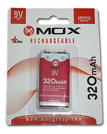 BATERIA 9V RECARREGAVEL MOX 320 MAH