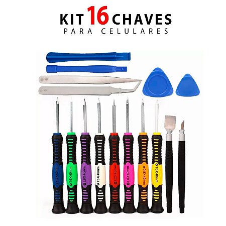 Kit de chaves para conserto de celular Pro LK-2811 16 Pçs