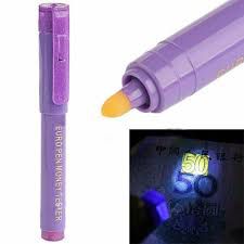 Caneta Detectora de Nota Falsa com Luz Negra