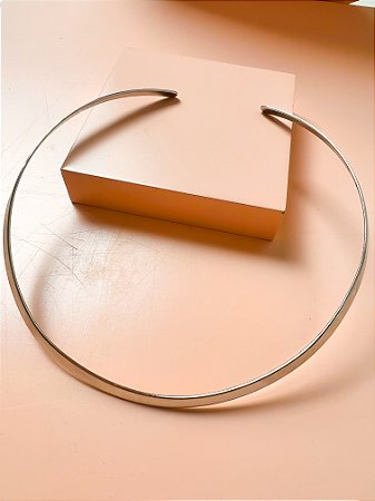 Choker Aro Rígido Liso Ródio Branco