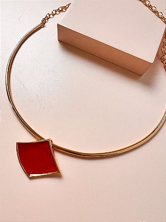 Aro Pingente Geométrico Red Ouro