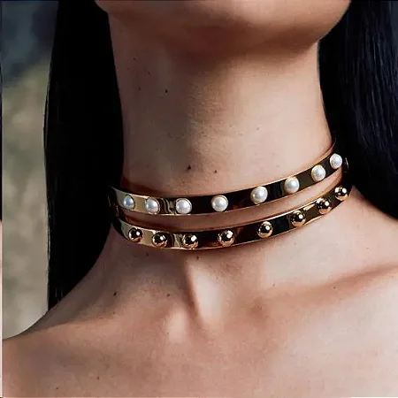 Aro Rígido Balls e Pérola Ouro