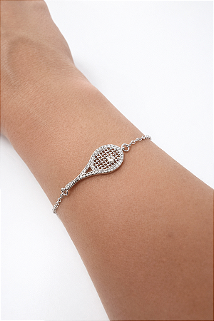 Pulseira Raquete Ródio Branco
