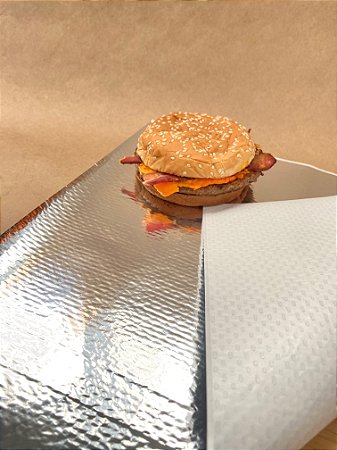 Papel Acoplado Termico Hamburguer Lanche Delivery c/250