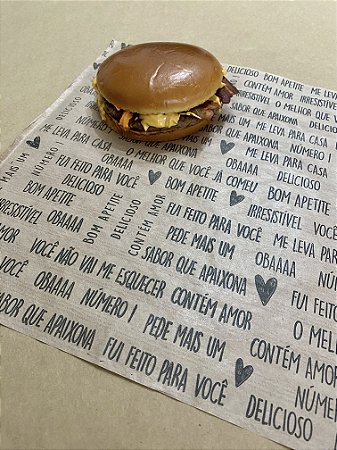 Papel Acoplado Kraft Para Lanche Hamburguer - 500 Unds