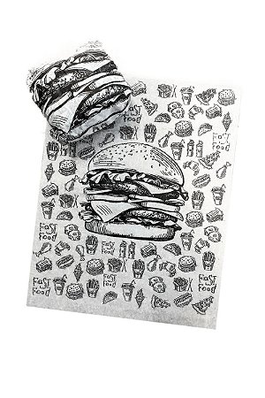 Papel Acoplado Para Lanche Hamburguer Delivery  C/1000