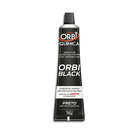 Cola Preta Silicone Selante Para Motor Orbiblack 70g