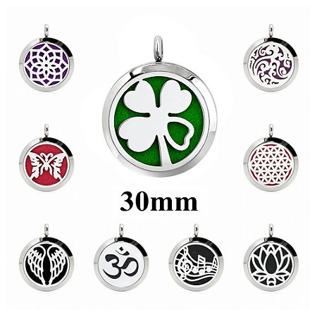 Colar Difusor Aromaterapia 30mm Atacado Revenda 10 Unidades (Linha Premium Aço Inoxidável 316l) Kit 03