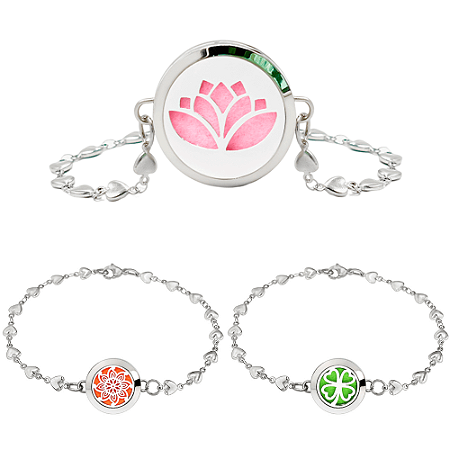 Pulseira Difusor 20mm Corrente Coração Atacado Revenda 10 Unidades (Linha Premium Aço Inoxidável 316l) Kit 01