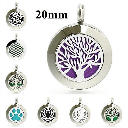 Colar Difusor Aromaterapia 20mm Atacado Revenda 10 Unidades (Linha Premium Aço Inoxidável 316l) Kit 01