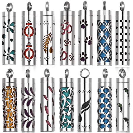 Colar Difusor Aromaterapia Cilíndrico Atacado Revenda 10 Unidades (Linha Premium Aço Inoxidável 316l) Kit 01