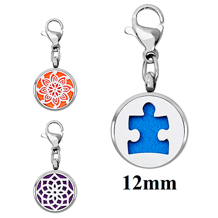 Chaveiro Difusor Aromaterapia 12mm Atacado Revenda 10 Unidades (Linha Premium Aço Inoxidável 316l) Kit 01