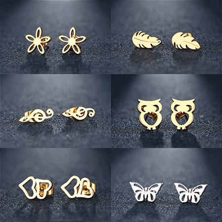 Brincos de Aço Inoxidável Atacado Revenda 15 Unidades Kit 02