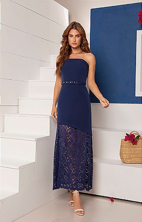 Vestido Tomara que Caia Alfaiataria Barra Renda