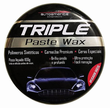 Autoamerica Cera de Carnaúba Triple Wax c/ Aplicador (100g)