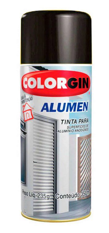 Colorgin Spray Alumen Preto Fosco 773 (350ml)