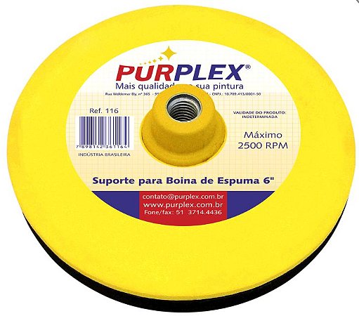 Purplex Suporte de Disco EVA com Velcro para Boina de Espuma 6"