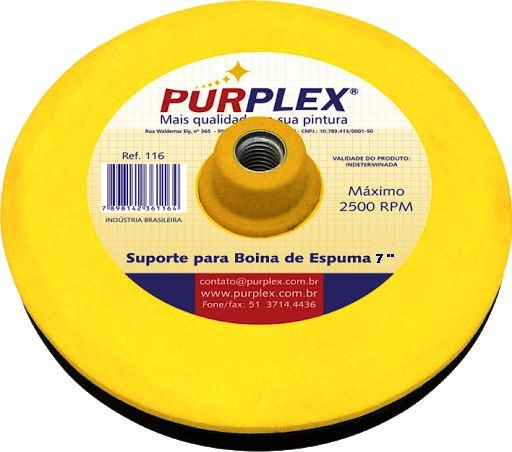 Purplex Suporte de Disco EVA com Velcro para Boina de Espuma 7"